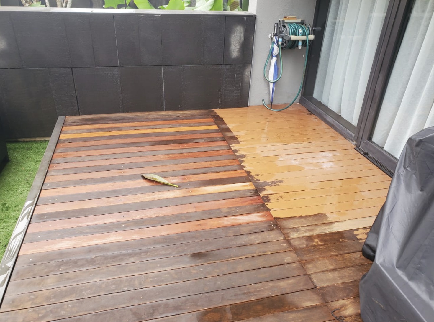 Timber decking built in a Penang home garden, by GP FloraL